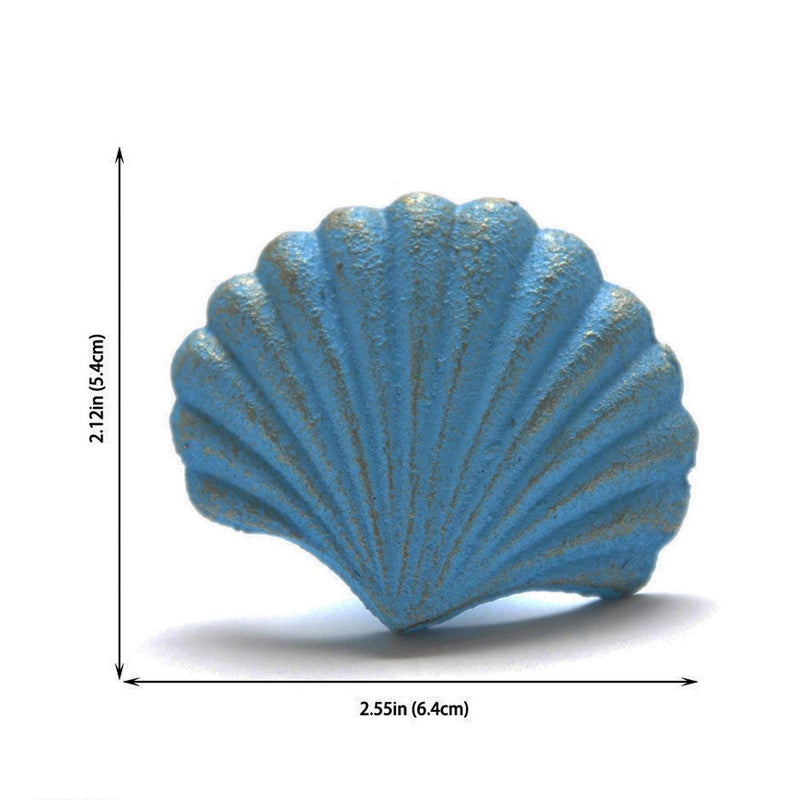 ZILucky Sea Horse Starfish Seashell and Crab Drawer Pulls Handles for Dresser Cupboard Wardrobe Cabinet Kitchen Beach Ocean Theme Knobs Pack of 4 (Blue) (Blue) - Image 4